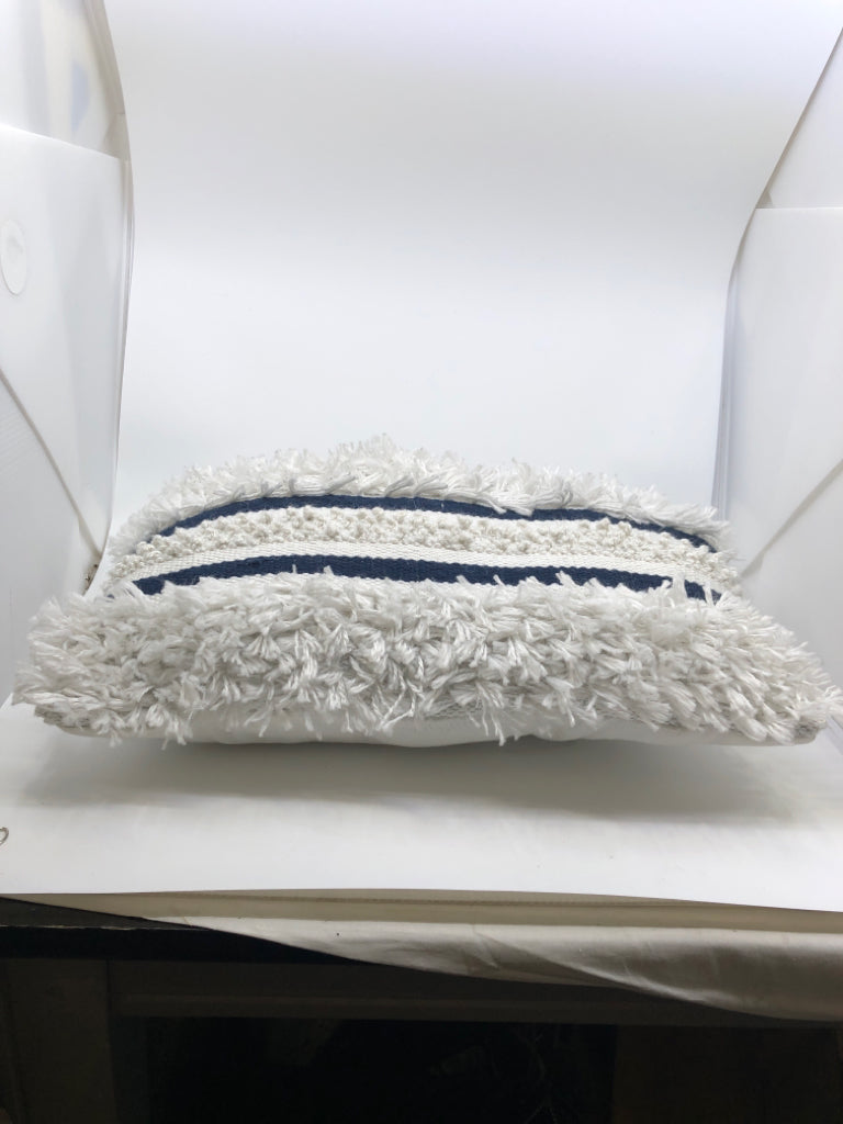 OFF WHITE BLUE STRIPE PILLOW.