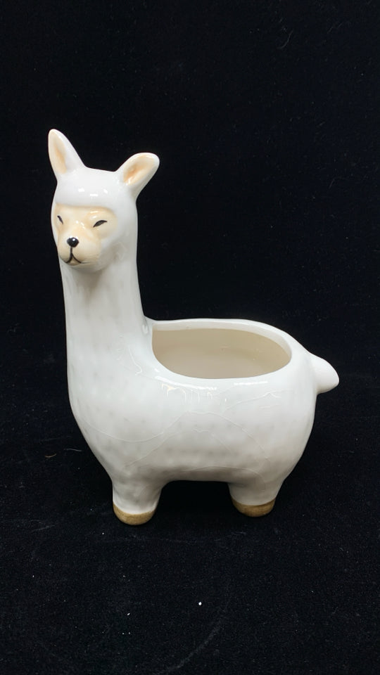 CERAMIC LLAMA PLANTER.