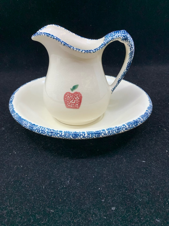 2PC APPLE PATTERN WASH BASIN.