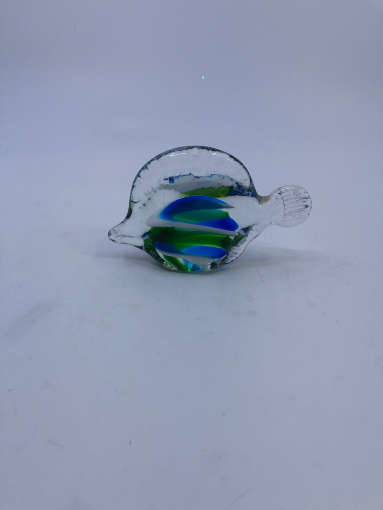 BLUE AND GREEN GLASS FISH.