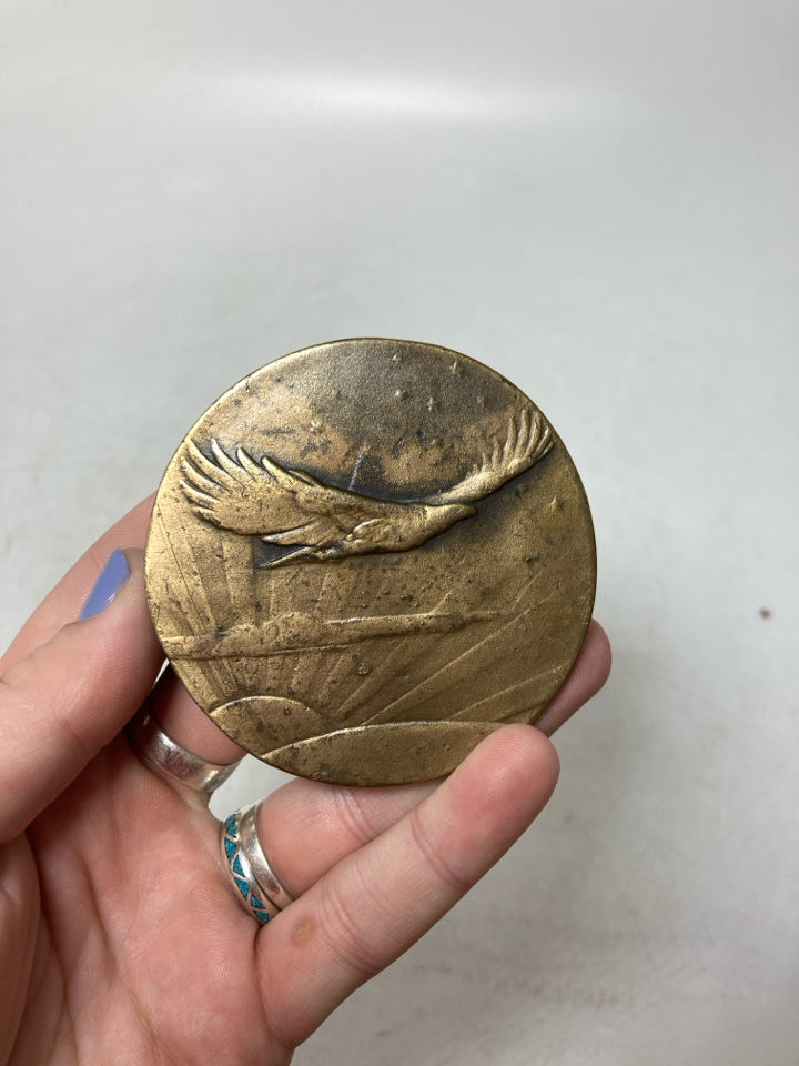 Vintage Bergamot Brass Works Eagle With Sun Rise Belt Buckle