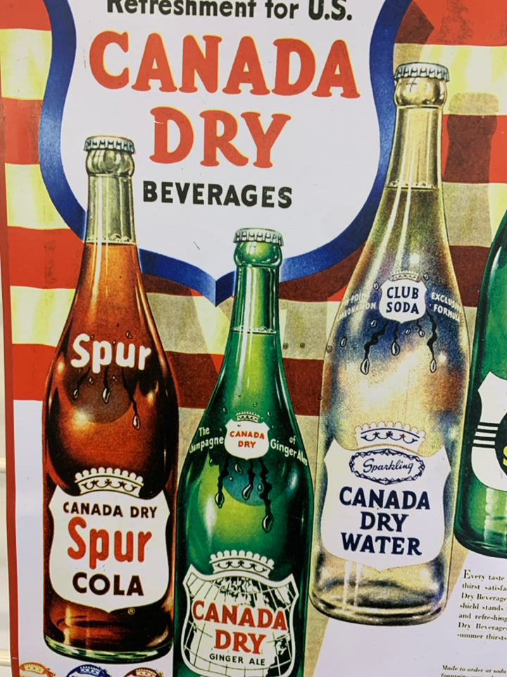 CANADA DRY METAL SIGN.