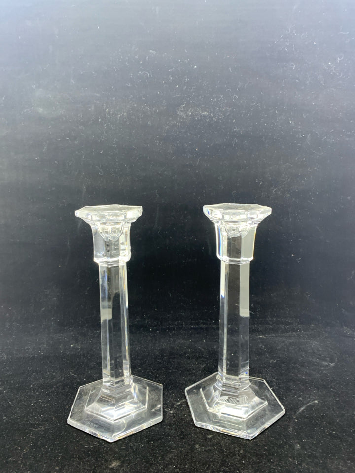 2 HEAVY TAPER CANDLE HOLDERS.