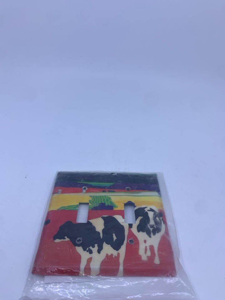 NIP COW DOUBLE SWITCH PLATE COVER.