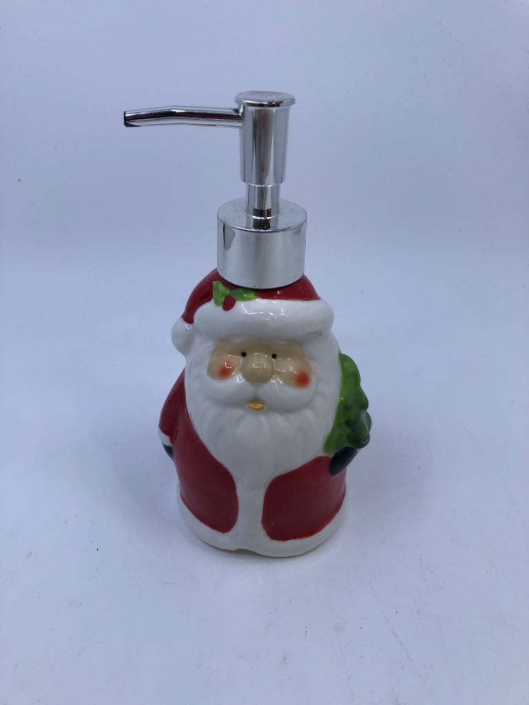 SANTA W CHRISTMAS TREE SOAP DISPENSER.