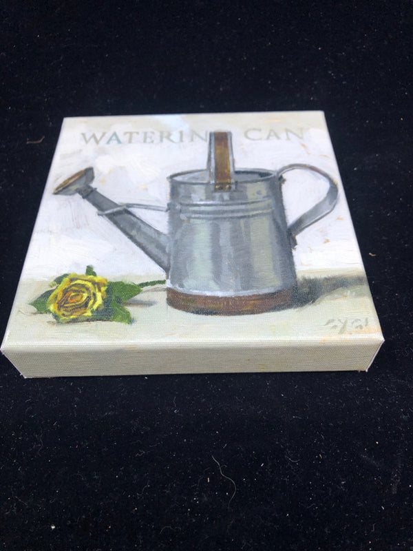 SMALL WATERING CAN CANVAS PRINT.