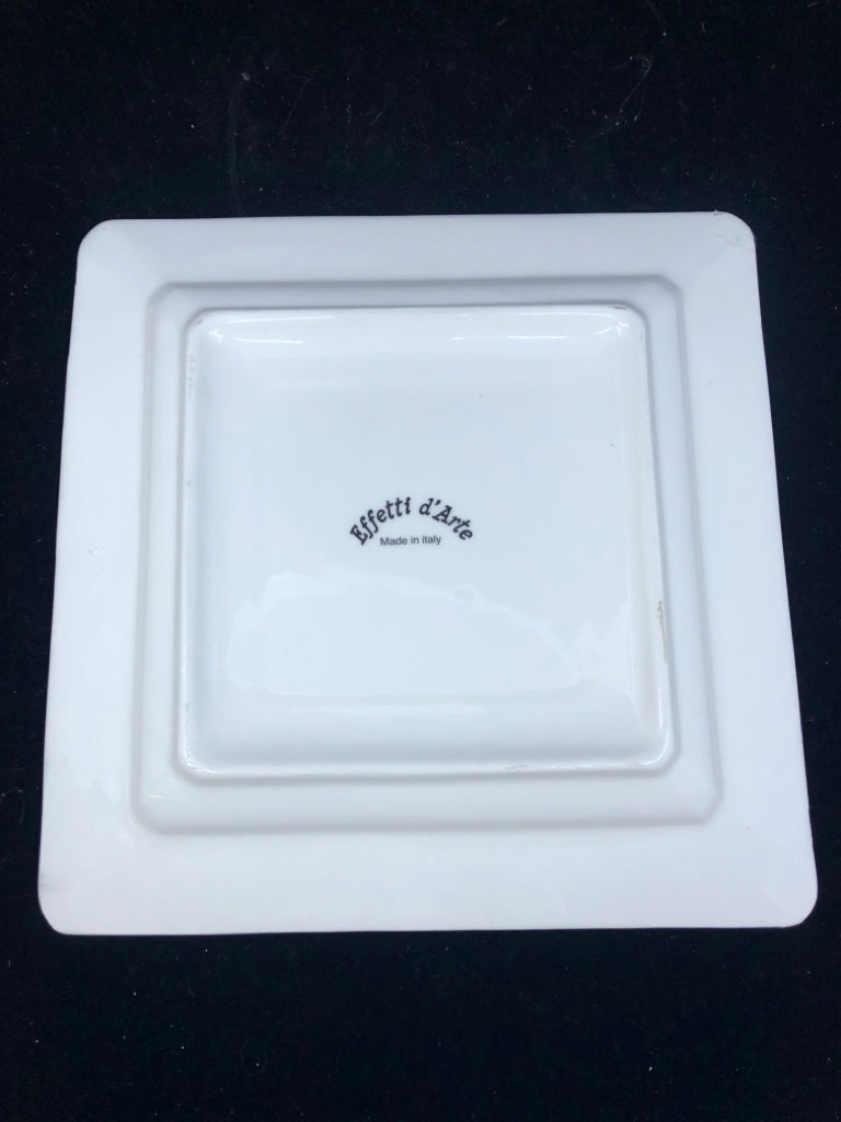 CERAMIC SQUARE SERVING PLATE W/ PARIS +  EIFFEL TOWER.