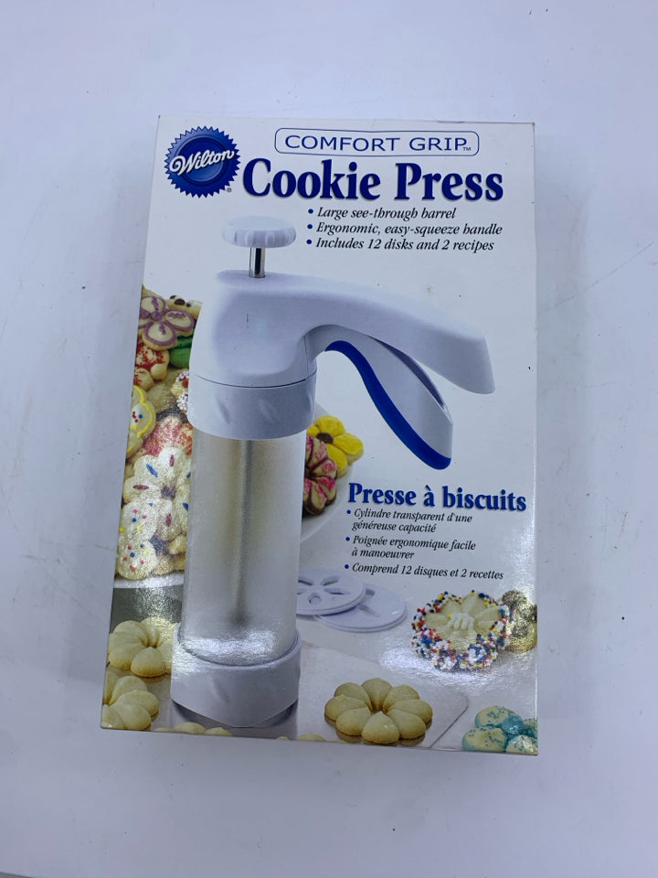 NIB WILTON COOKIE PRESS.