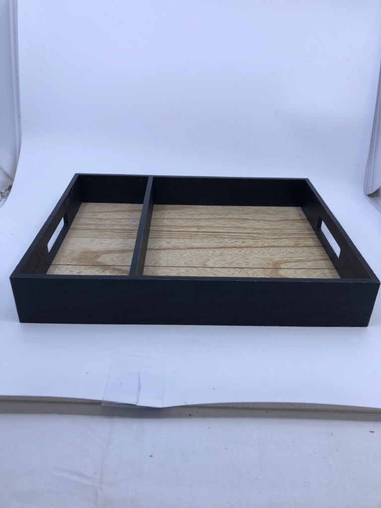 DIVIDED WOOD TRAY.