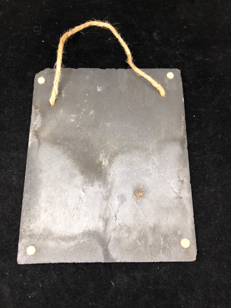 SNOWMAN ON SLATE WALL HANGING.