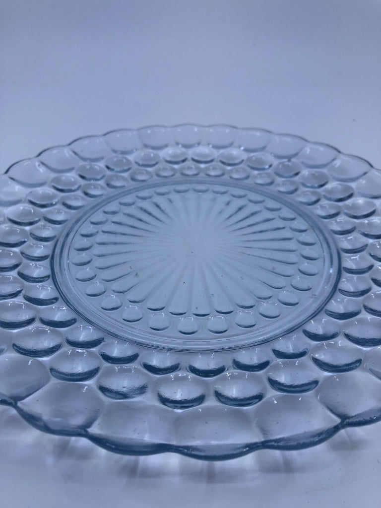 CLEAR BLUE BUBBLE PLATE.