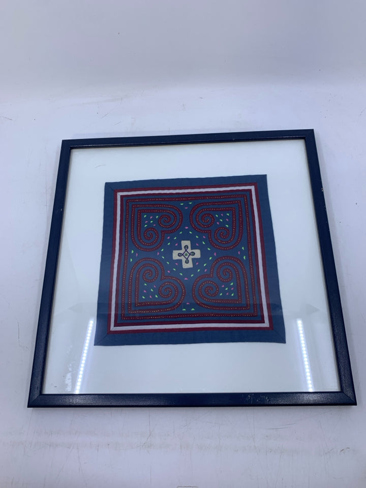 FRAMED FABRIC BLOCK.