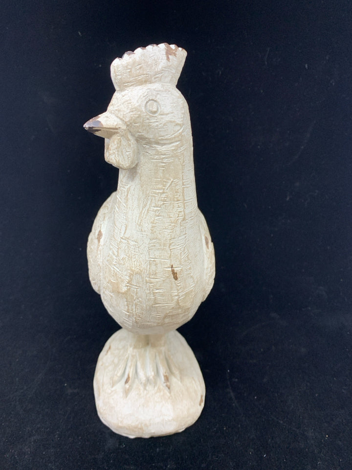RUSTIC ROOSTER FIGURE CREAM & BROWN.