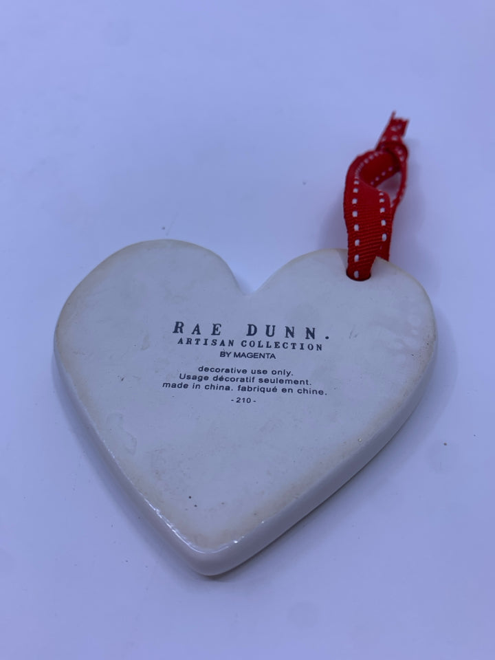 RAE DUNN PEACE HEART ORNAMENT.