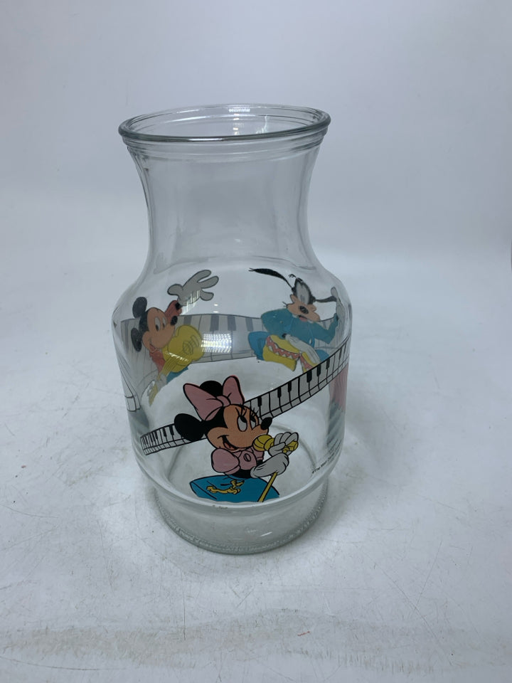 VTG JUICE CARAFE MICKEY,GOOFY,MINNIE MUSIC THEME.