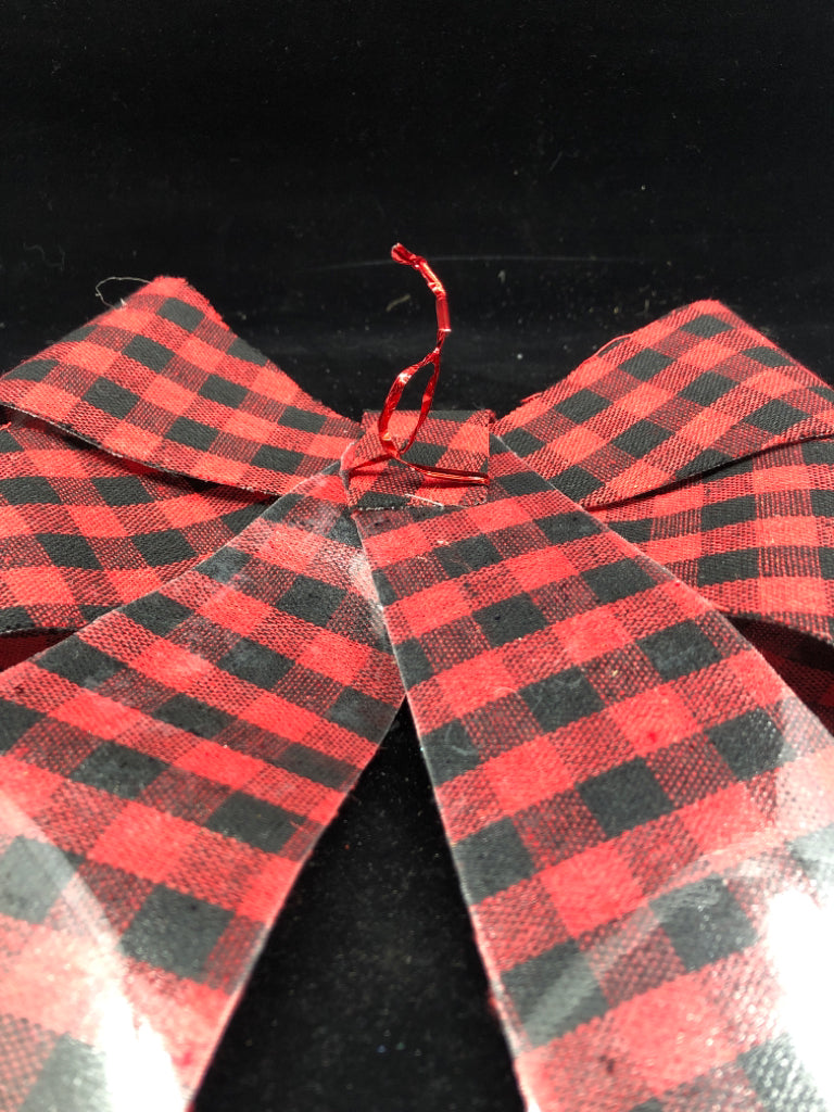 RED AND BLACK CHECKERED BOW.