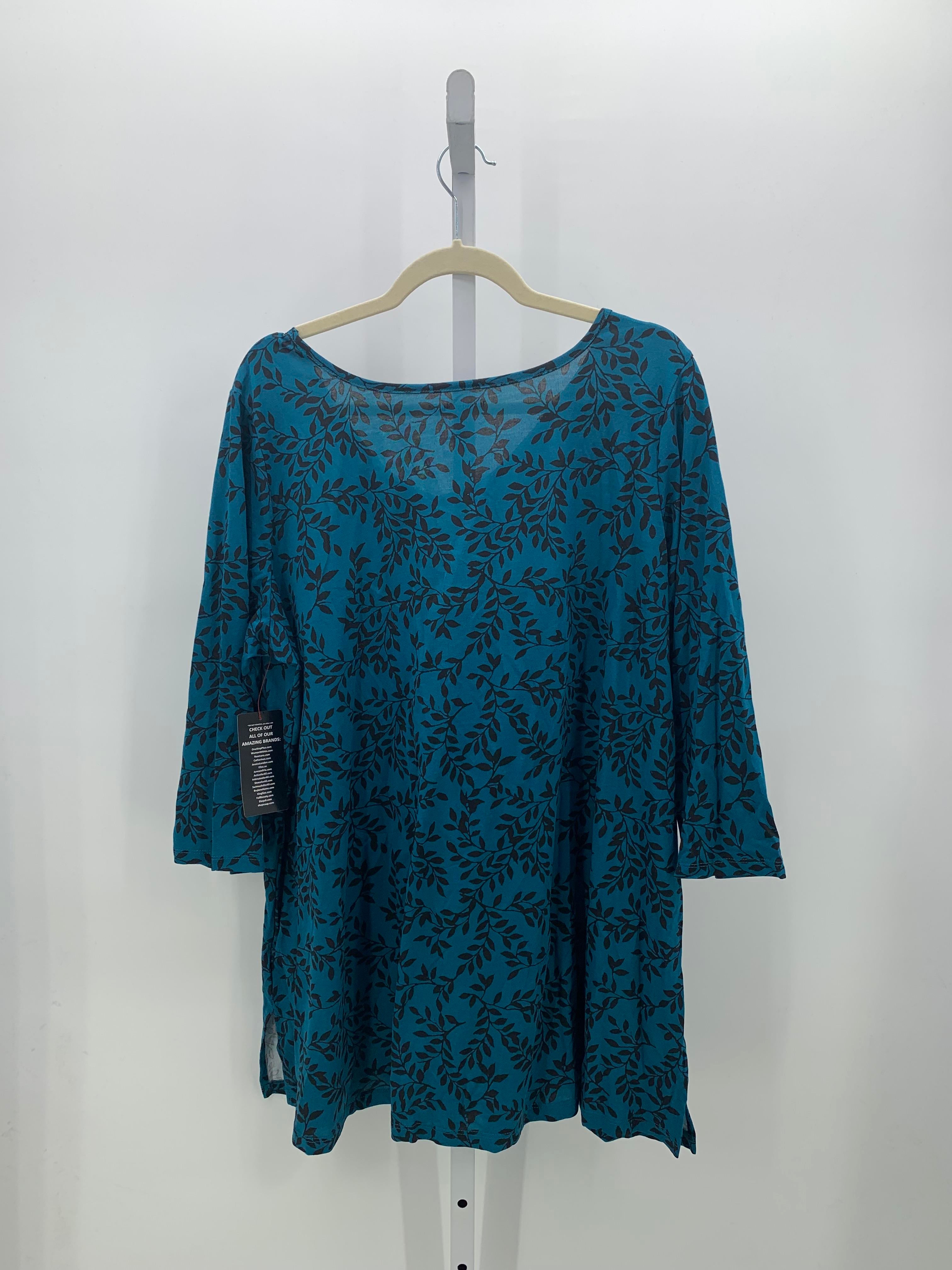 Woman Within Size 18/20 W Womens 3/4 Sleeve Shirt