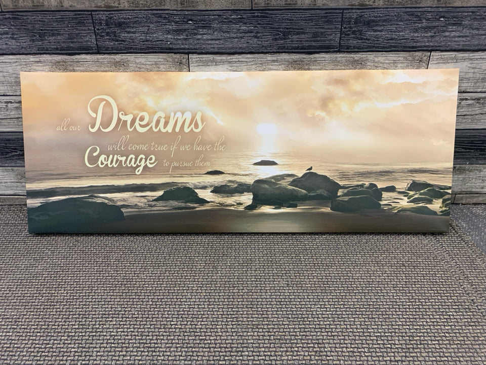 DREAMS OCEAN SCENE CANVAS WALL ART.