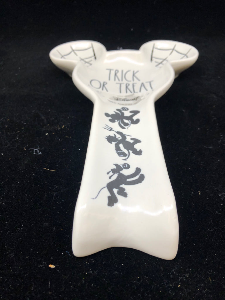 RAE DUNN MICKEY MOUSE TRICK OR TREAT SPOON REST.