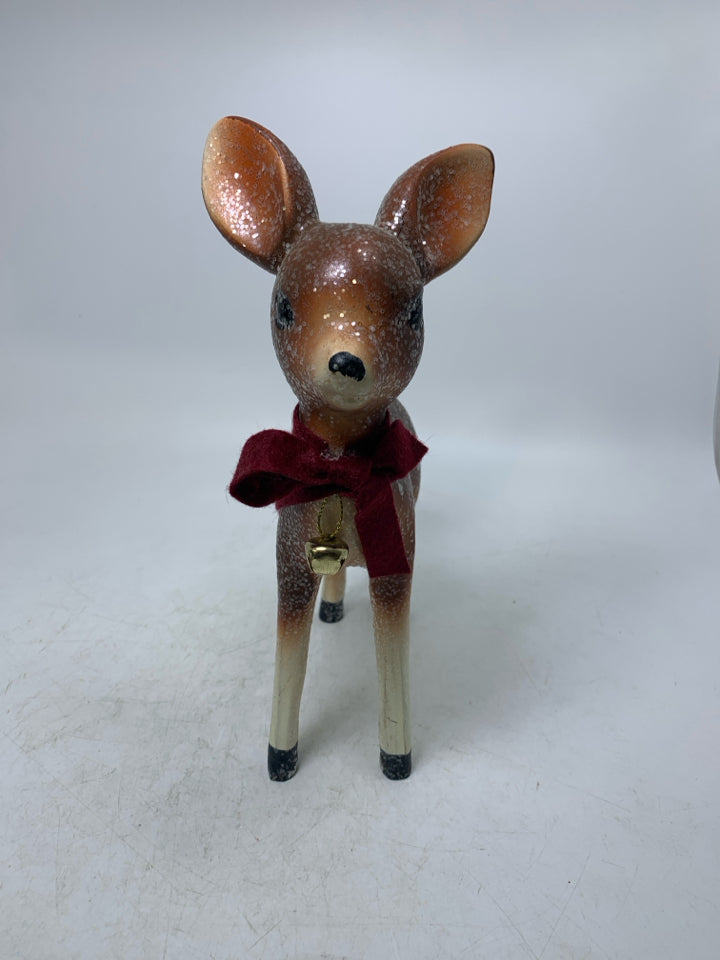 SPARKLE FAWN W/ RED BOW 9.