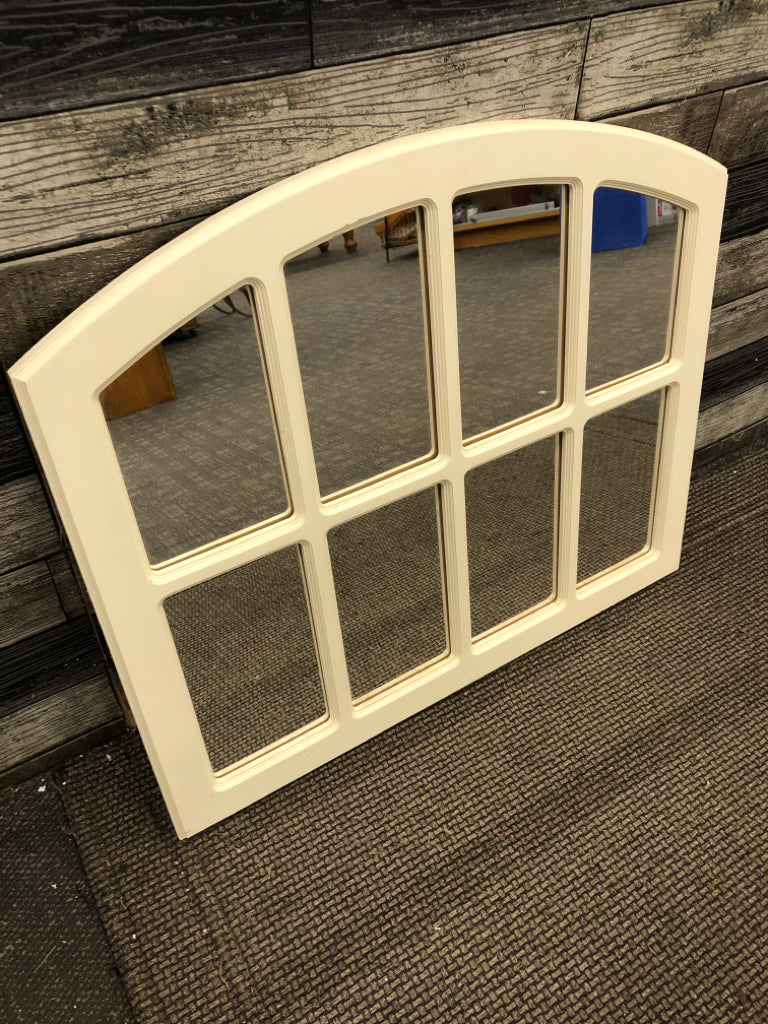 WINDOW PANE CREAM WALL MIRROR.