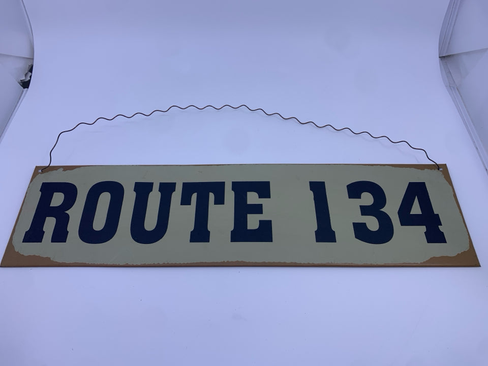 ROUTE 134 METAL WALL HANGING.
