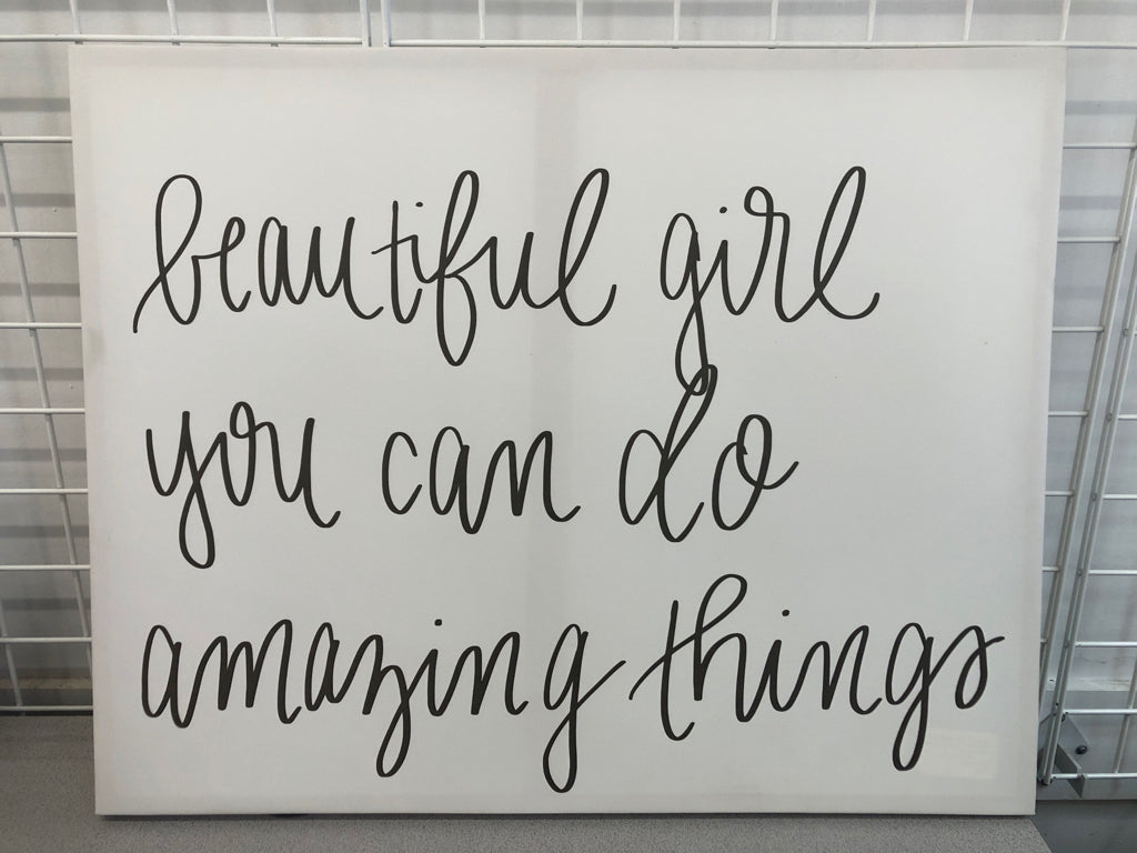 BEAUTIFUL GIRL YOU CAN DO ANYTHING CANVAS PRINT.