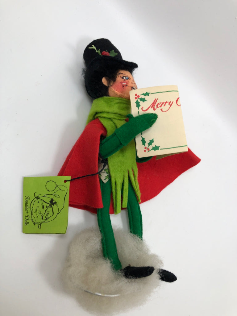 ANNALEE CHRISTMAS CAROLER FIGURINE.