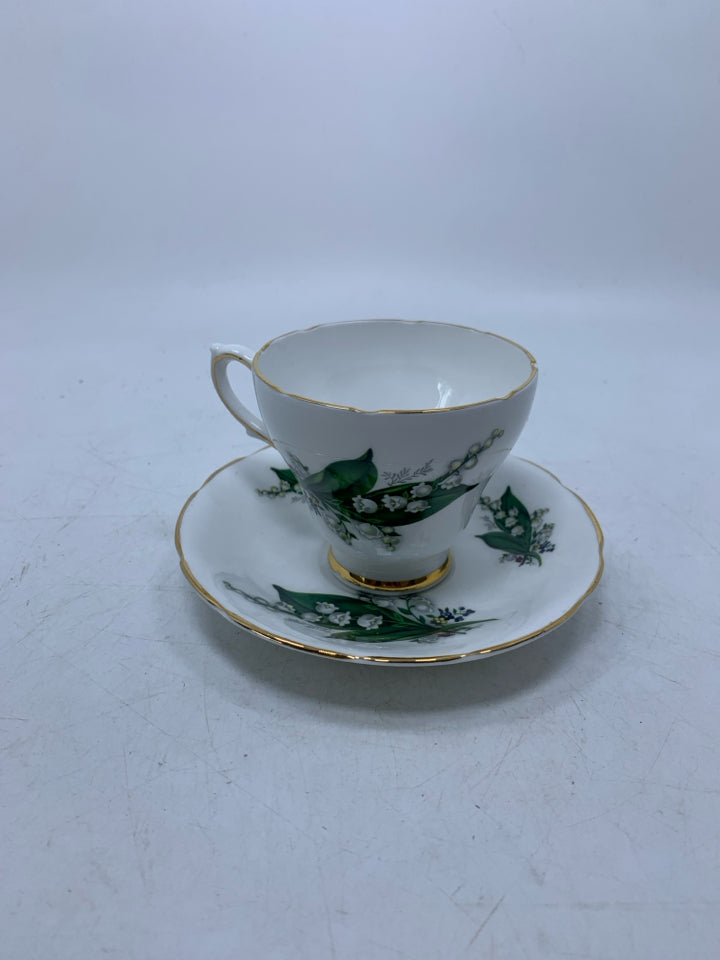 SNOWBELLS PATTERN TEACUP/SAUCER.