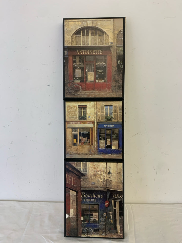 3 STORE FRONT PLAQUE WALL ART.