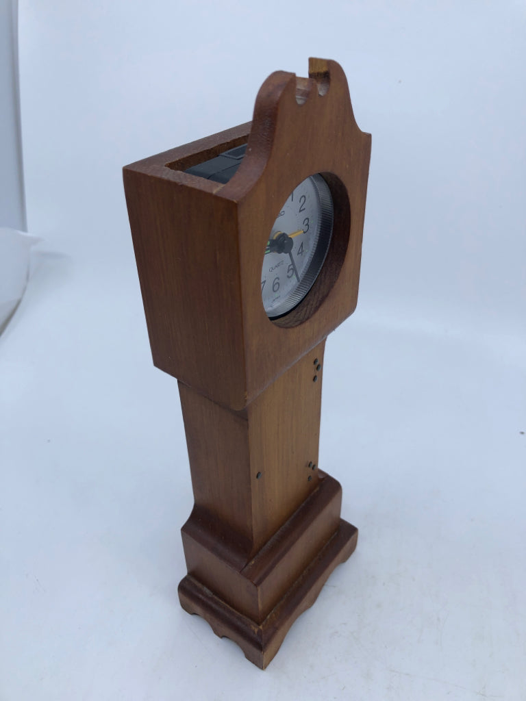 WOOD DESK CLOCK- MINIATURE GRANDFATHERS CLOCK.