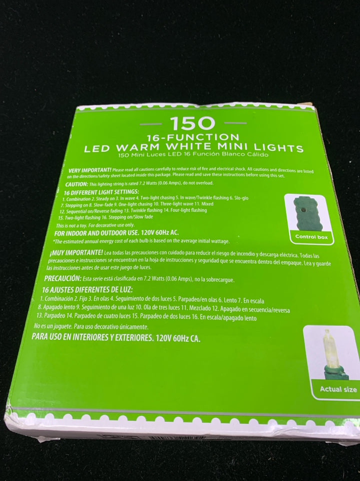 NIB 150 LED WARM WHITE MINI LIGHTS.
