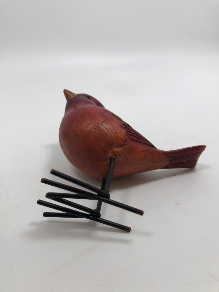 WOOD CARVED CARDINAL FIGURINE.