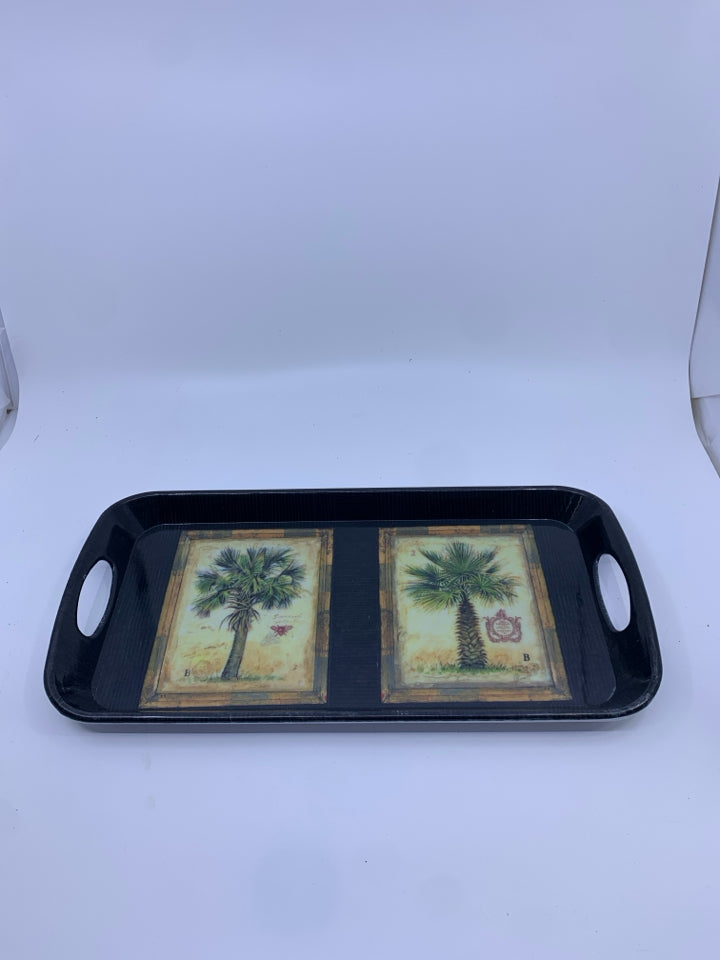 MELAMINE PALM TREE TRAY W HANDLES.