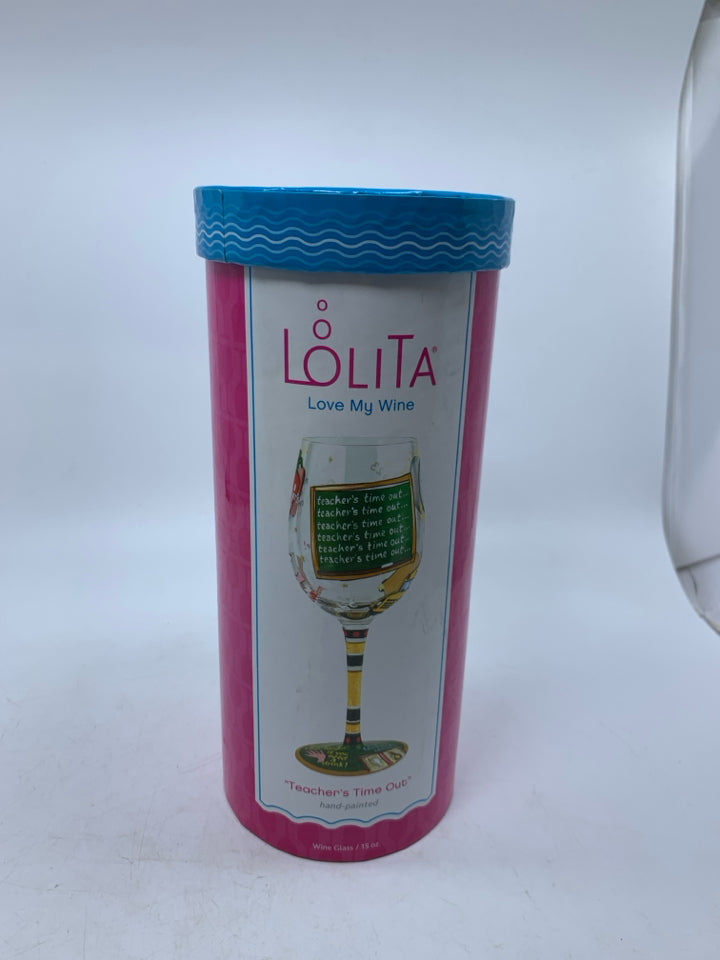 IN BOX TEACHERS TIME OUT WINE GLASS.