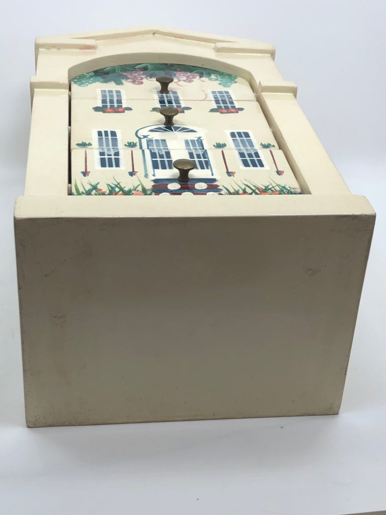 HOUSE PAINTED JEWELRY BOX.