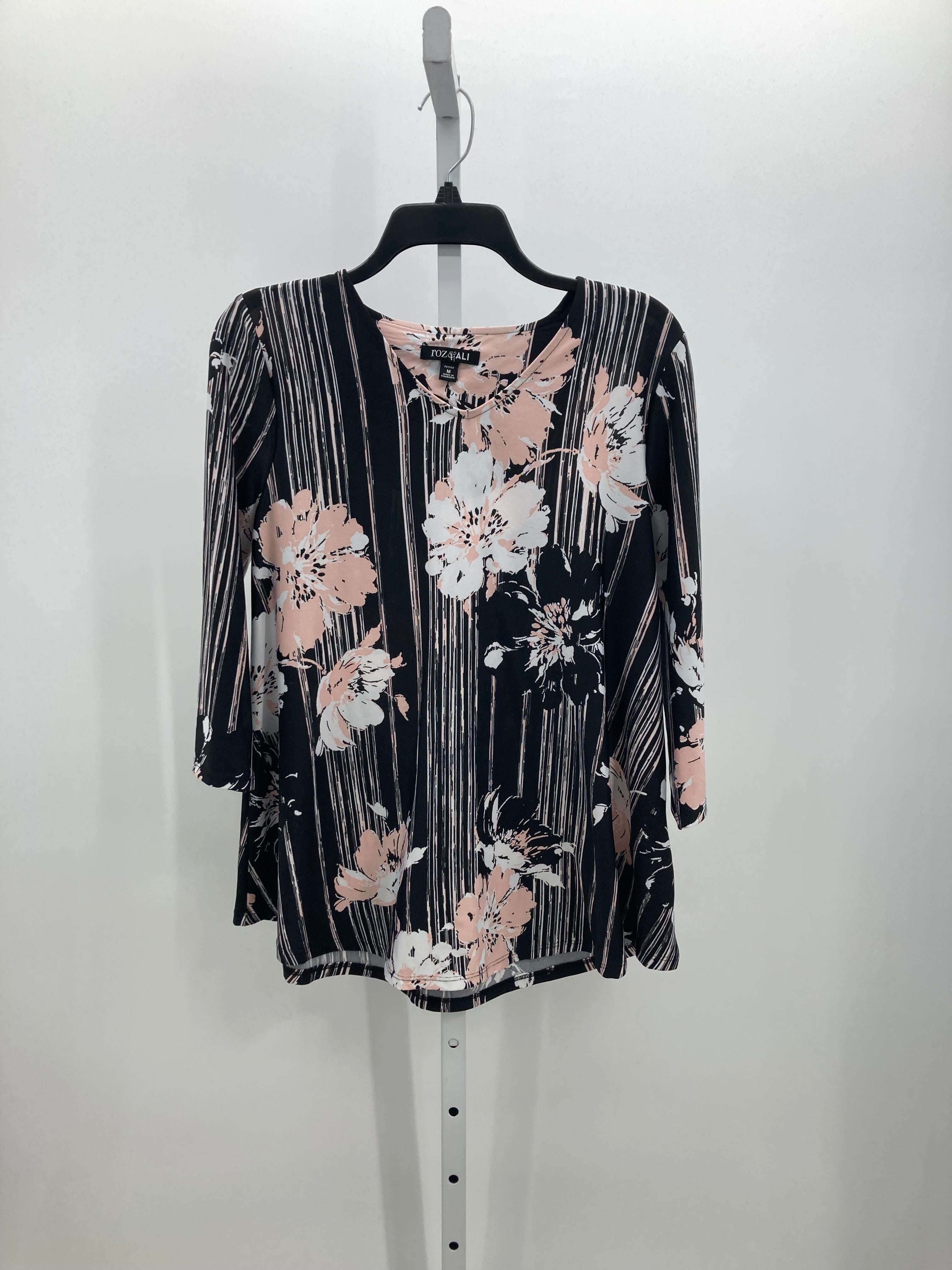 Roz & Ali Size Medium Petite Petite 3/4 Sleeve Shirt