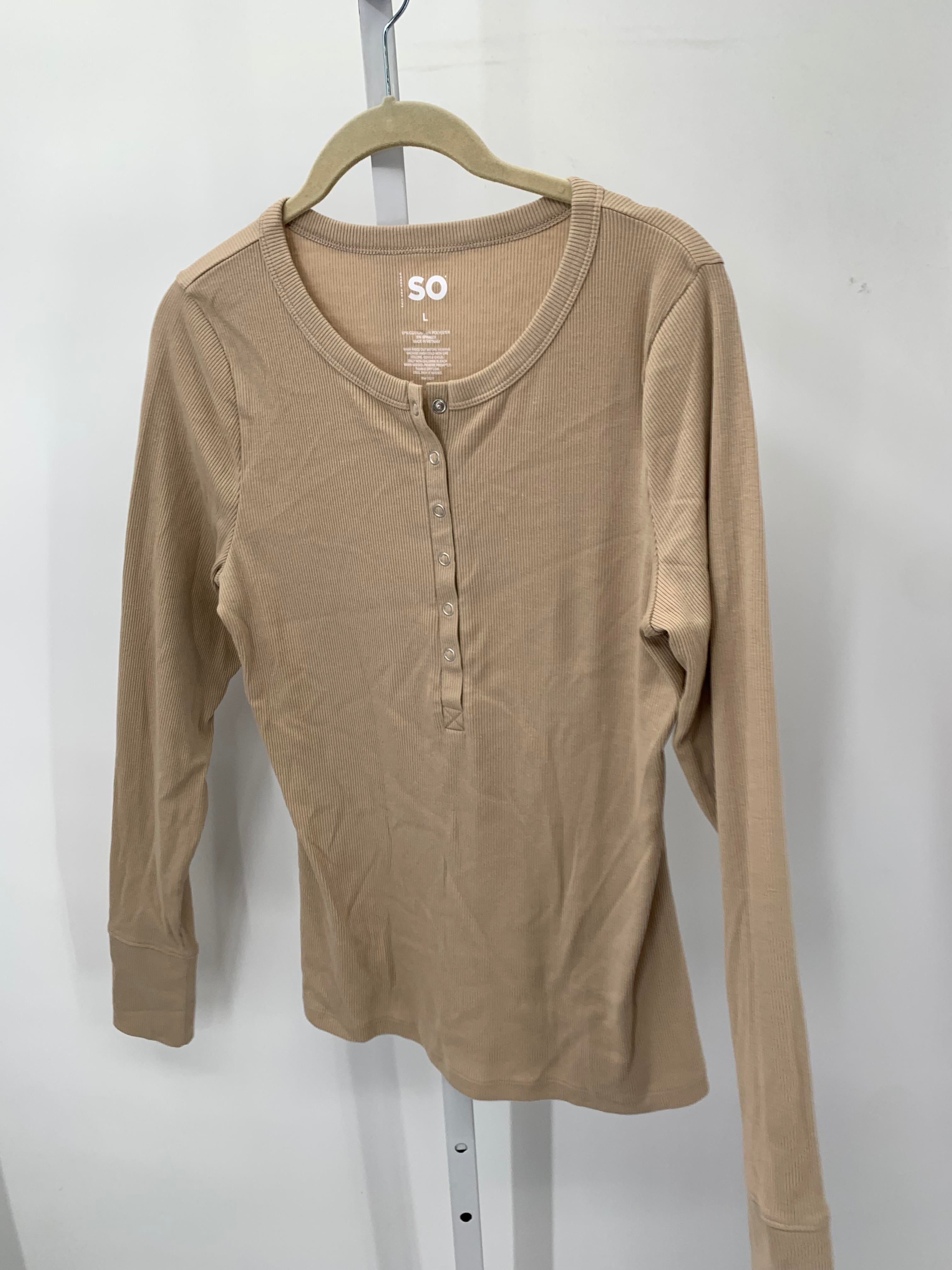 SO Size Large Juniors Long Sleeve Shirt