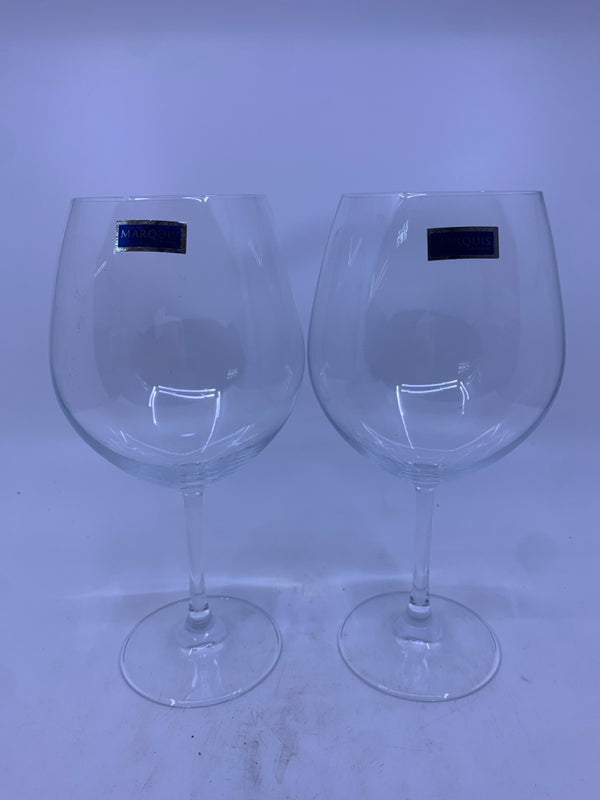 2 MARQUIS BY WATERFORD RED WINE GLASSES.