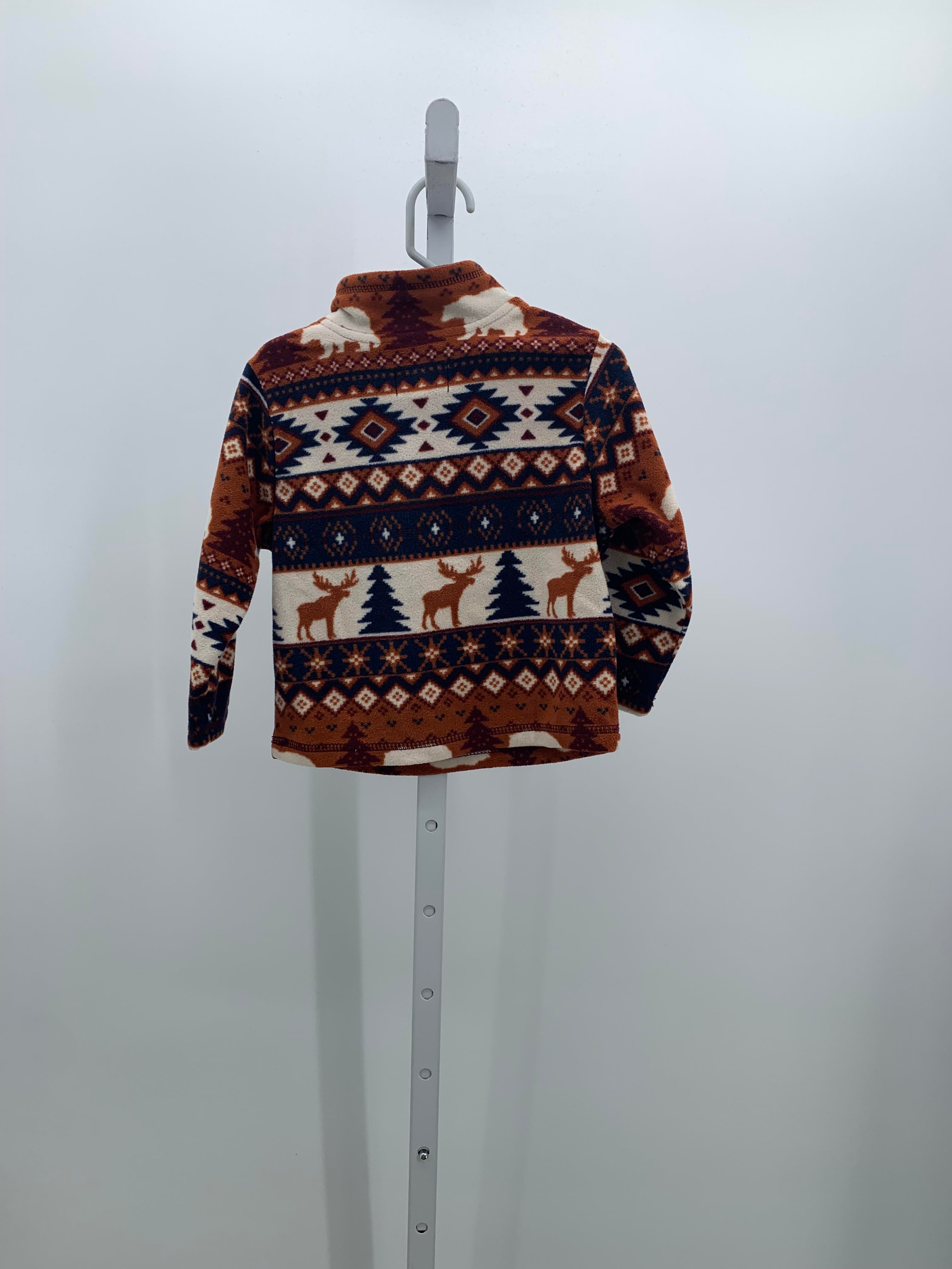 RUST/ NAVY QUARTER ZIP FLEECE PULLOVER