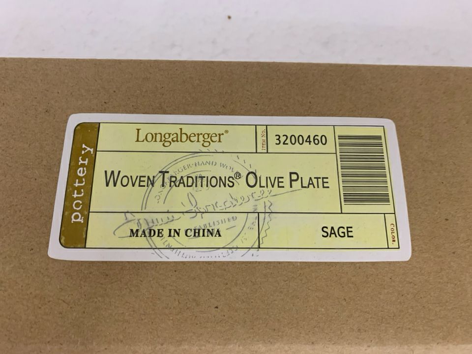 NIB WOVEN TRADITIONS OLIVE PLATE SAGE COLOR LONGABERGER.