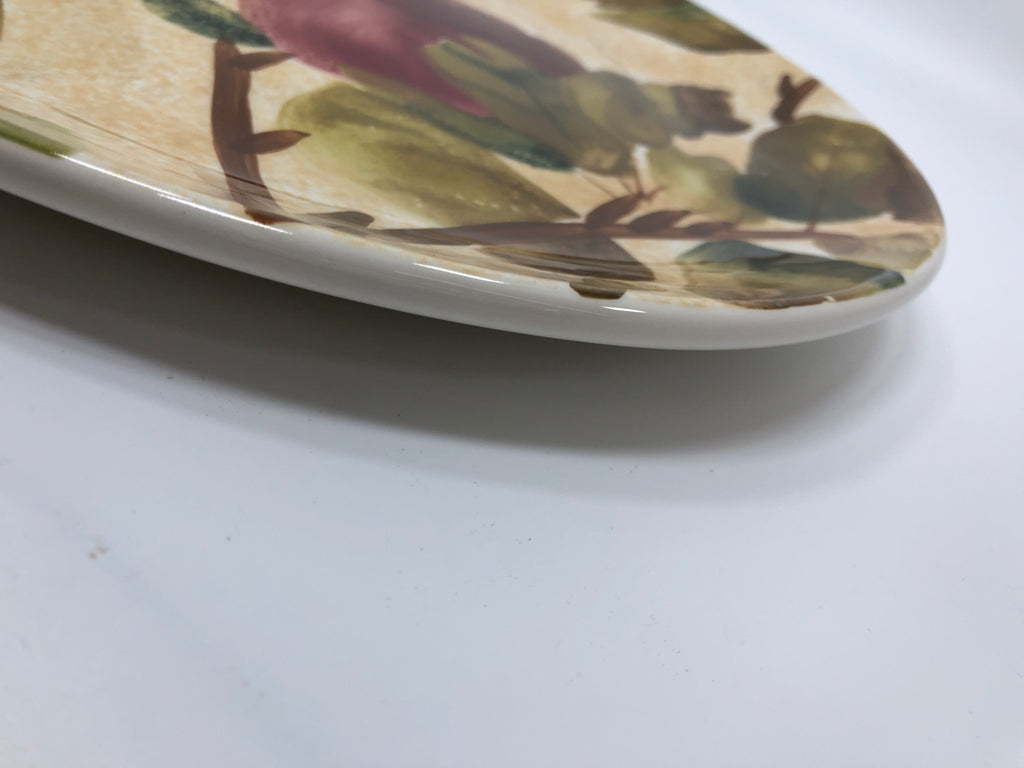 APPLES PAINTED OVAL SERVING PLATTER.