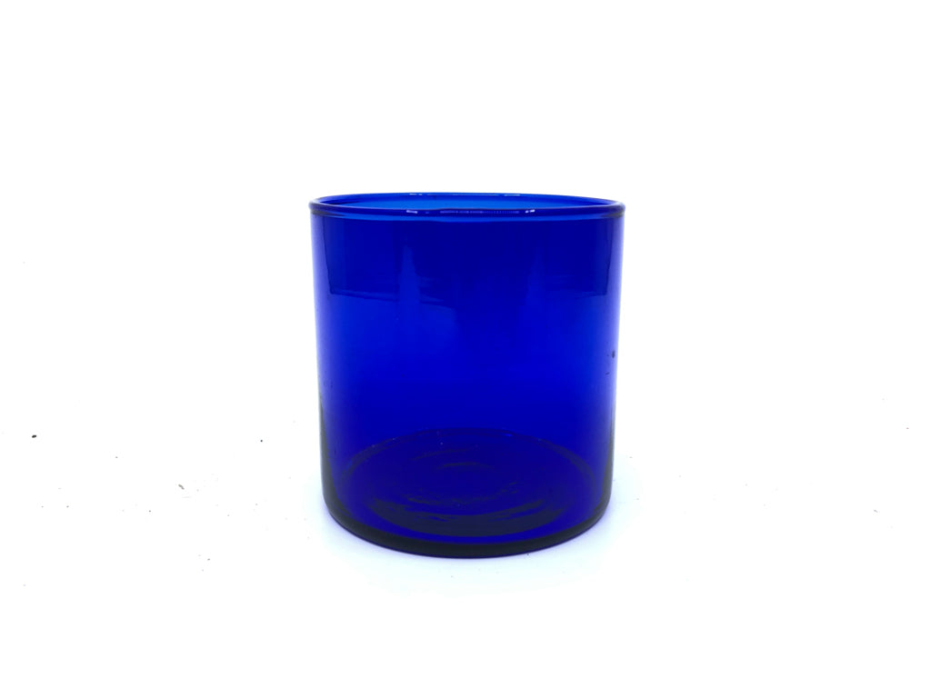 SMALL COBALT BLUE CANDLE HOLDER.