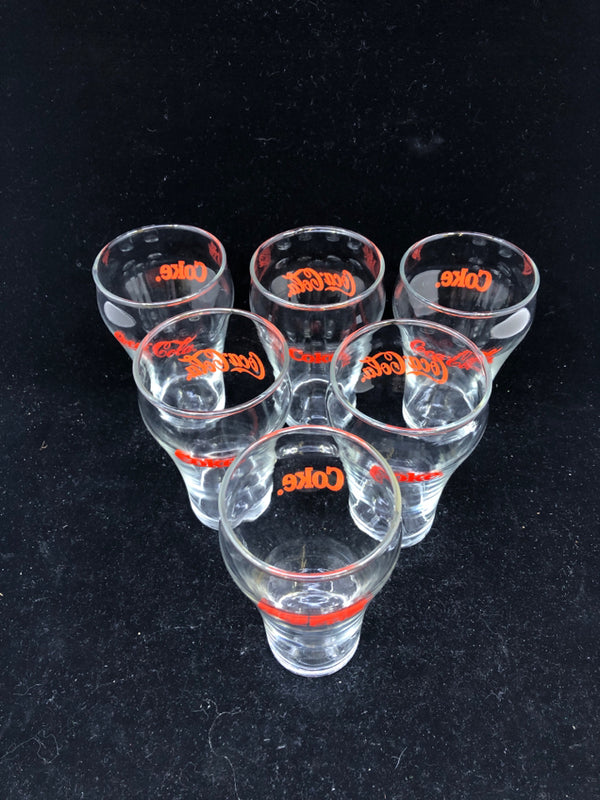 6 VTG COCA-COLA GLASSES.