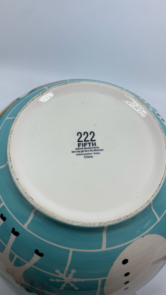 CERAMIC BOWL W/SNOWMAN IGLOO DESIGN.
