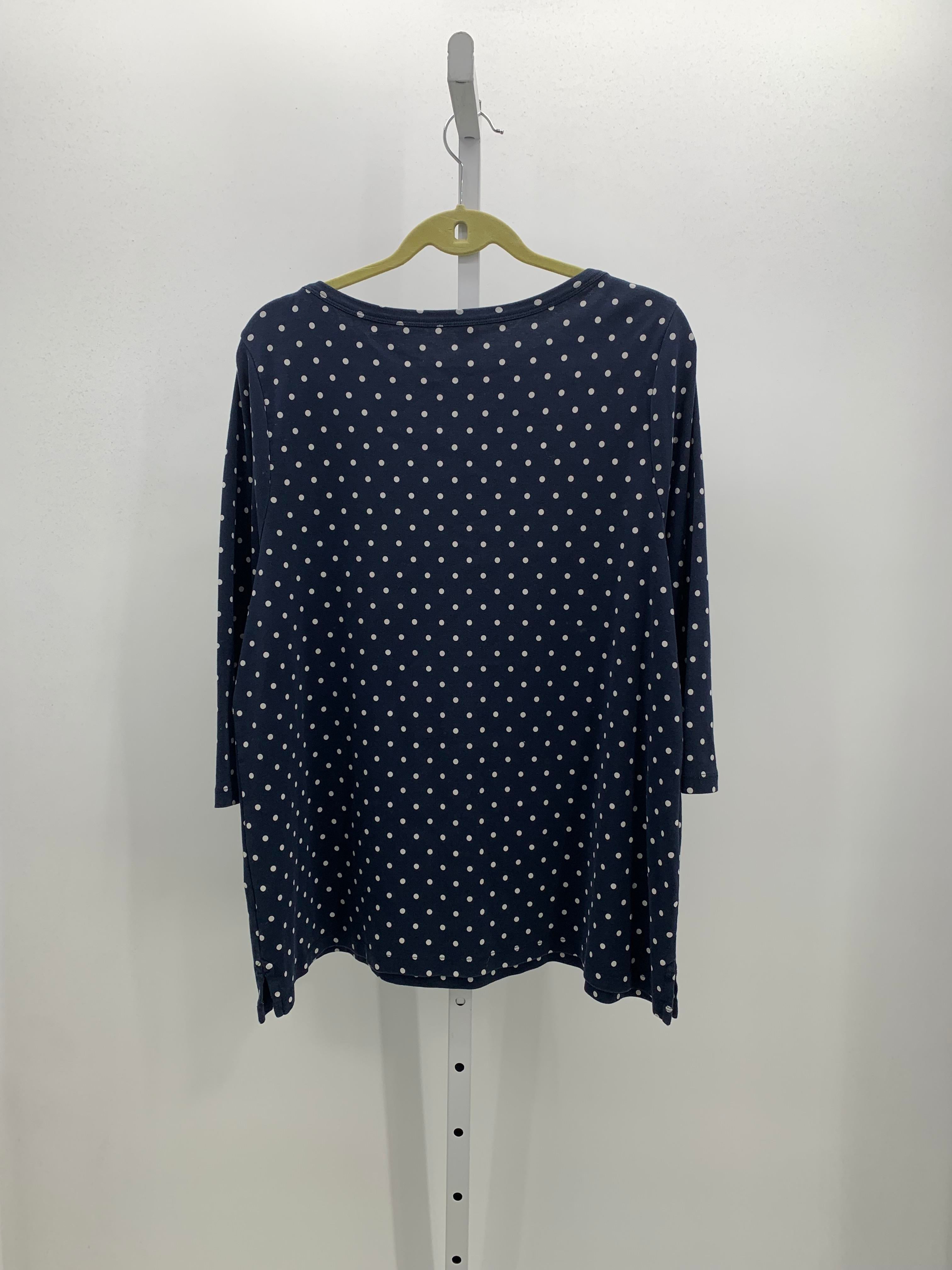 Lands End Size 2X Womens 3/4 Sleeve Shirt
