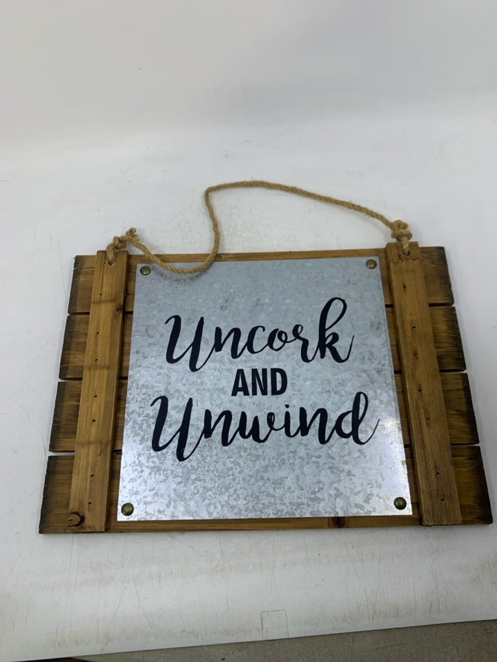 WOOD/GALVANIZED UNCORK & UNWIND.