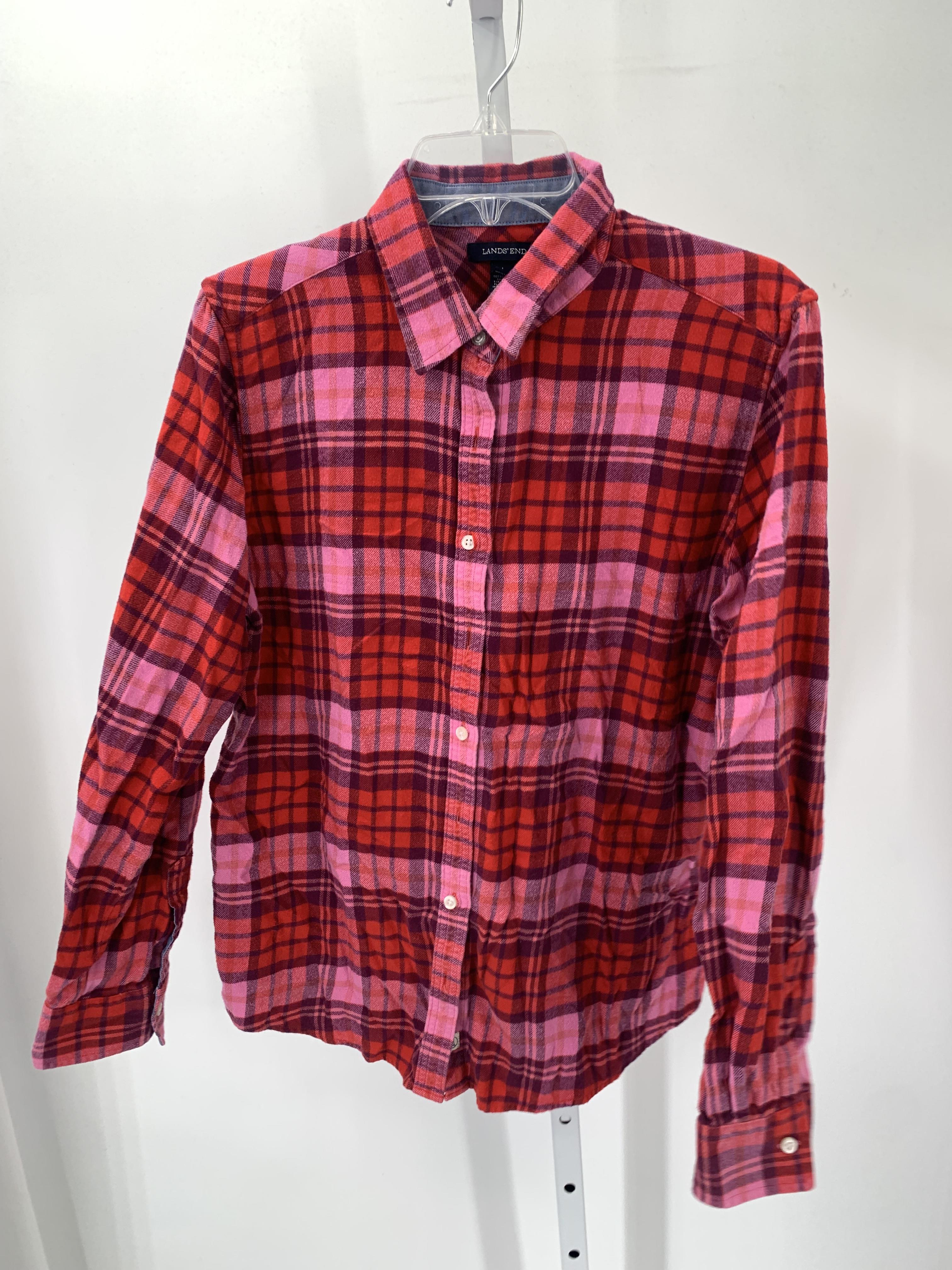 Lands End Size Large Misses Long Sleeve Shirt