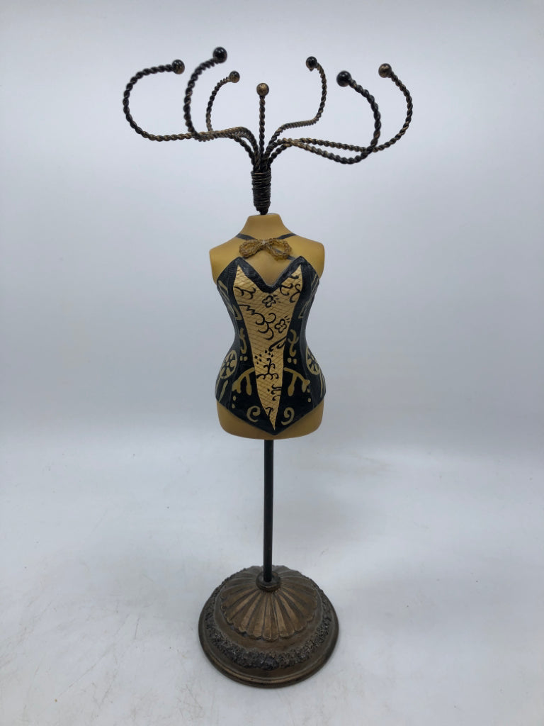 RESIN MANNEQUIN JEWELRY HOLDER W/ORNATE BASE.