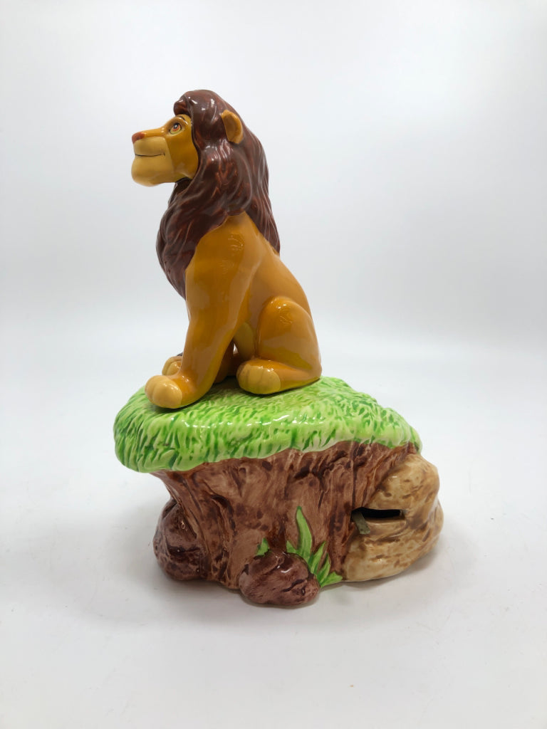 LION KING CERAMIC MUSIC BOX FIGURINE.